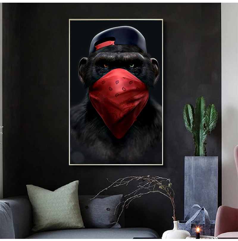 Постер с 3 обезьянами классное граффити уличное искусство Картина на холсте