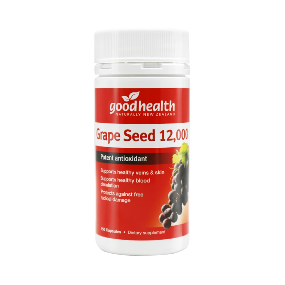 

NewZealand Good Health Grape Seed OPCs Collagen 12000mg 150capsules Women Health supplement Healthy Skin Veins Blood Circulation