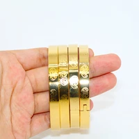 8mm 6pcslot dubai gold bangles for women men 24k color ethiopian bracelets african jewelry saudi arabic wedding bride gift