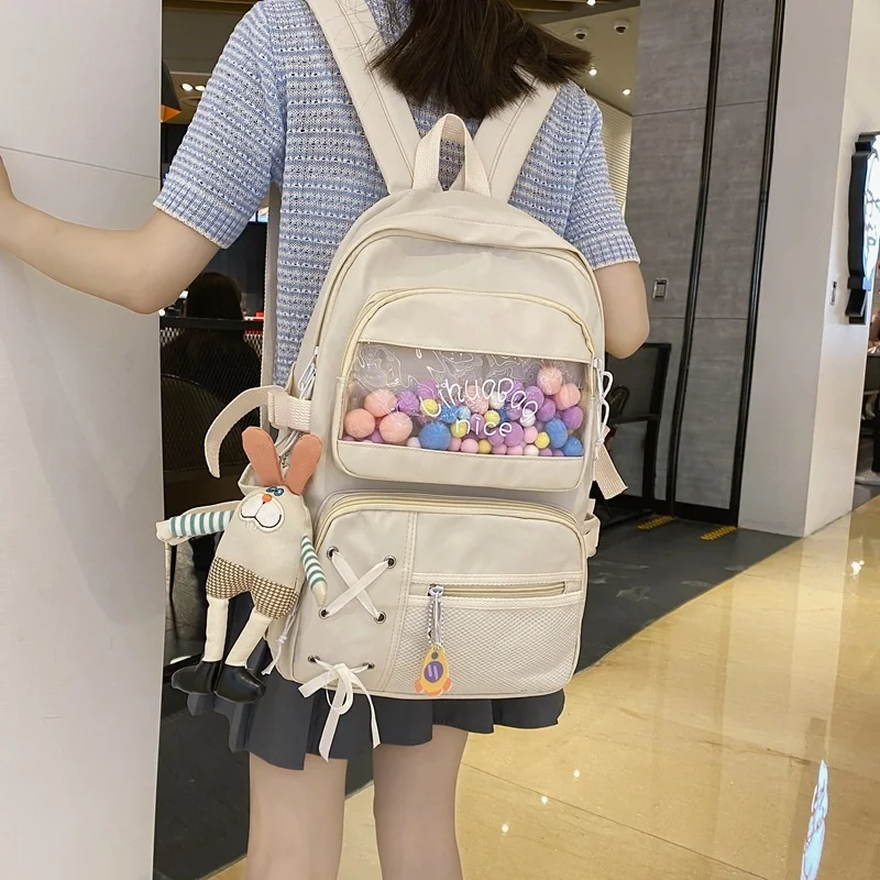 

Fashion Student Cute Backpack Teens Girls Large Capacity Ins Schoolbag Shoulder Bag Women Laptop Bags Femal Travel Mochila