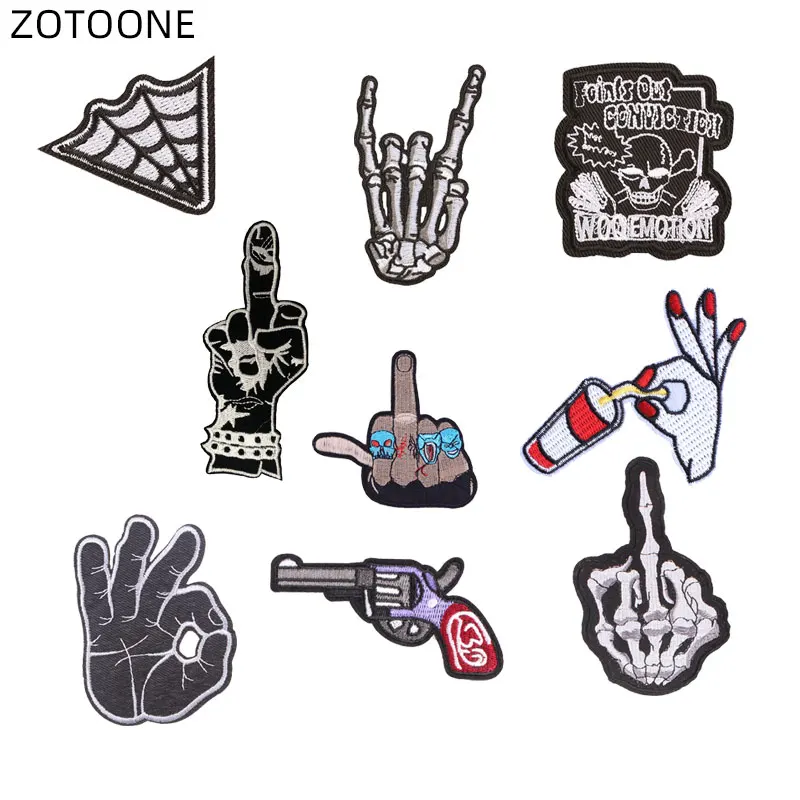 ZOTOONE пришить палец нашивка оружие Утюг на значок передачи тепла для oдeждa