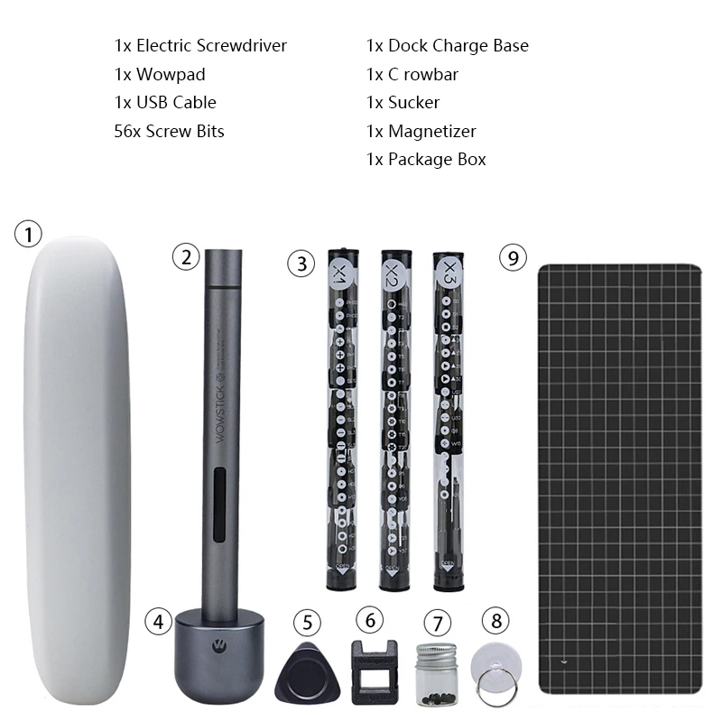Обновленная версия электрической отвертки для Wowstick 1F Pro набор 69 в 1 Беспроводная
