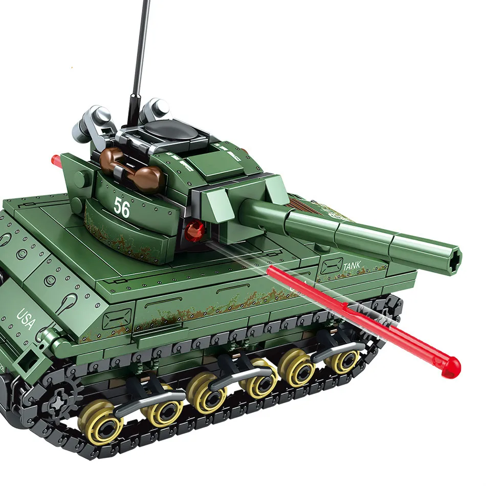 437 шт. WW2 US M4 Sherman танки строительные блоки Legoing армейский солдат военная модель