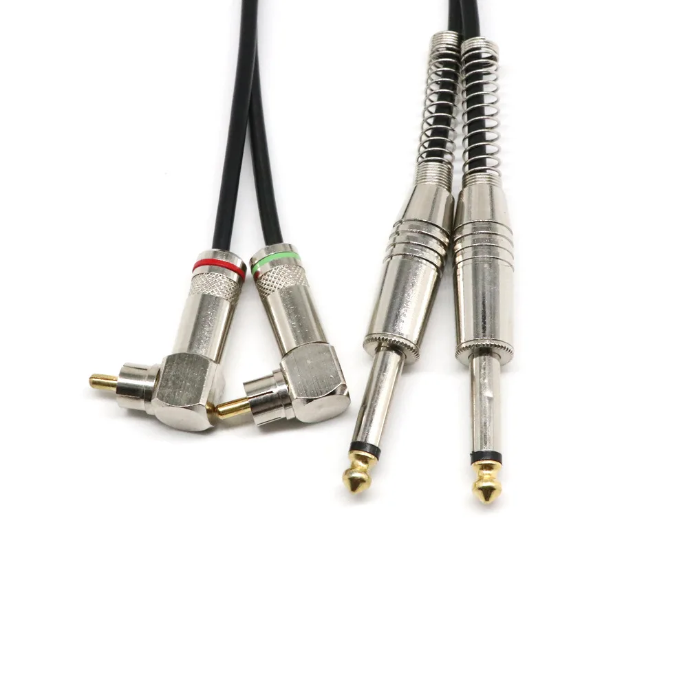 Hifi моно двойной 6 35 мм 1/4 ''TRS штекер на Двойной RCA мужской угол 90 градусов для