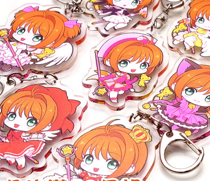 Японское аниме покрытие для карт Сакура акриловый брелок кольцо ключей редкие