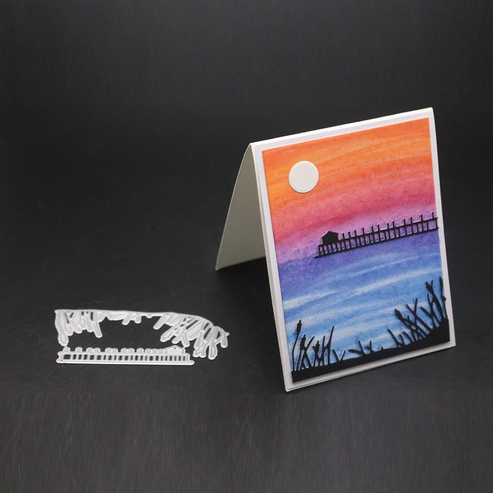 С видом на мост в форме Резки штампы бумаги фото ремесло тиснения вырезать