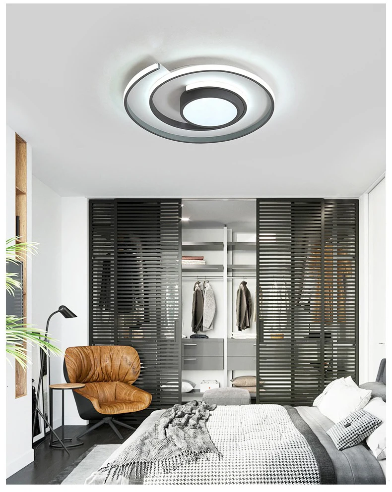 Современный светодиодный потолочный светильник, Светильники для спальни, затемняющий пульт дистанционного управления, светильник s для дома, гостиной, кухни, круглый потолочный светильник