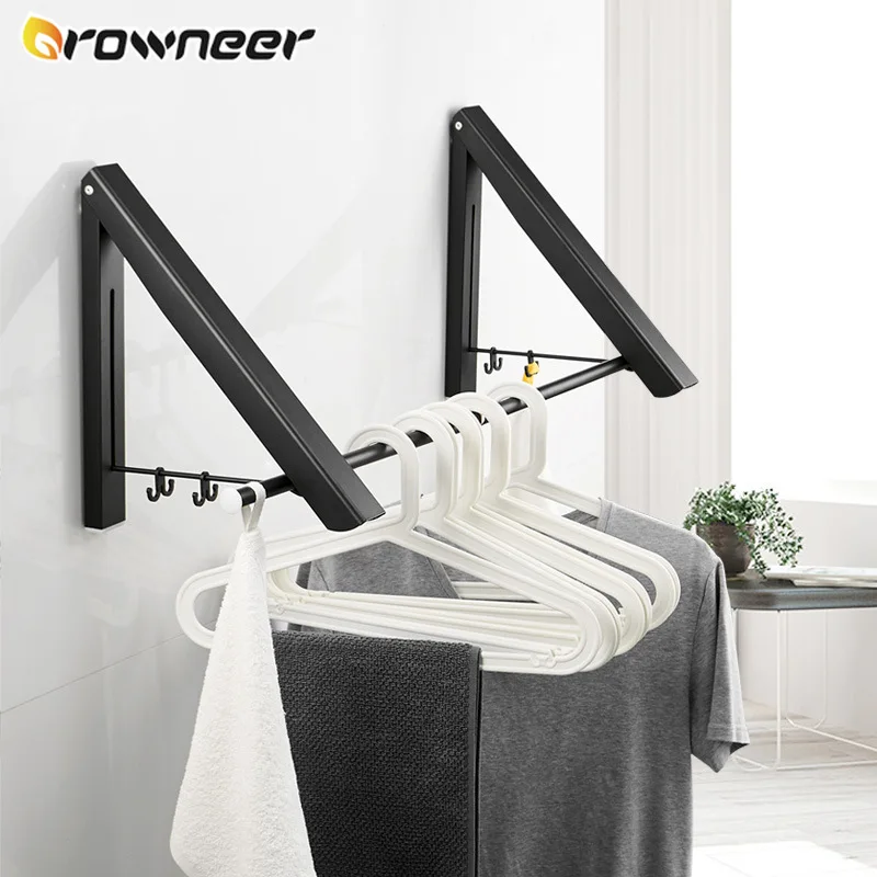 

Вешалка для одежды, настенная многофункциональная Выдвижная сушилка из алюминиевого сплава для балкона, Складная регулируемая домашняя су...