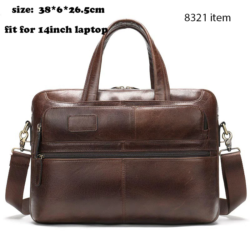 8321redbrown WESTAL, мужской портфель, мужская сумка, натуральная кожа, 15 дюймов, сумка для ноутбука, кожаные мужские портфели для документов, мужские Офисные Сумки для мужчин - Цвет: 8321redbrown