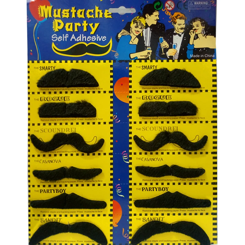 Забавные поддельные усы 12 шт. в партии вечерние украшения для Хэллоуина черные
