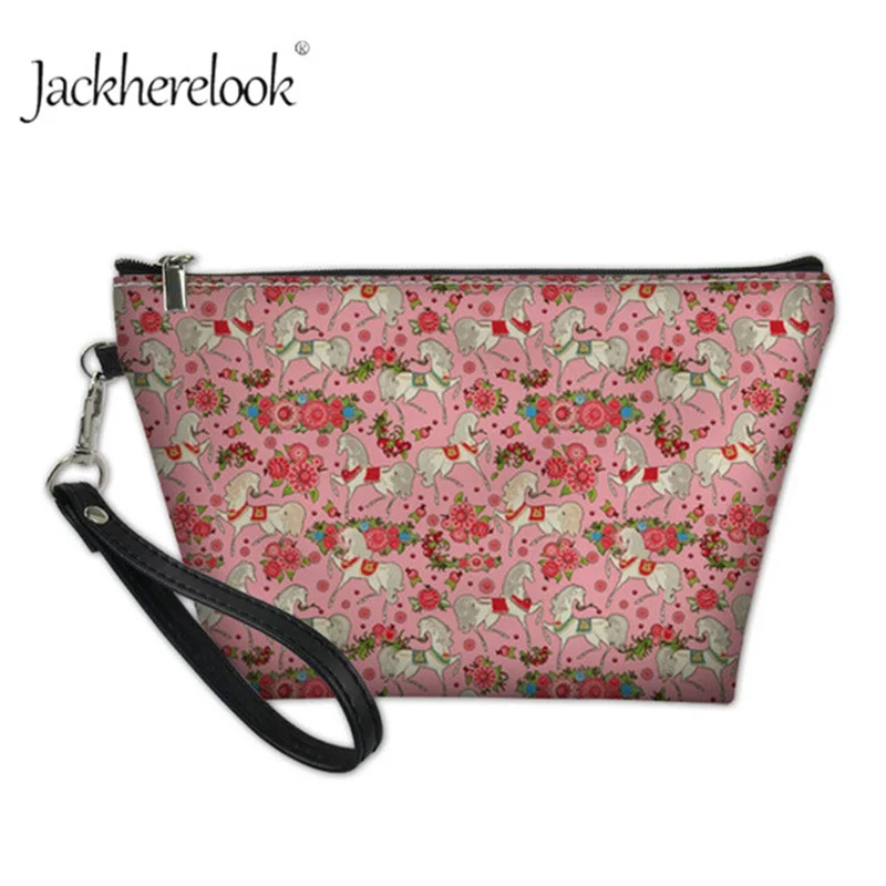 Jackherelook крутая косметичка с принтом русских лошадей для женщин цветок животным