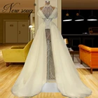 Прозрачное вечернее платье цвета слоновой кости с бисером, с открытыми плечами, с арабскими бусинами Дубая, платье для выпускного вечера, для вечеринки, вечерние платья, индивидуальный пошив, 2022