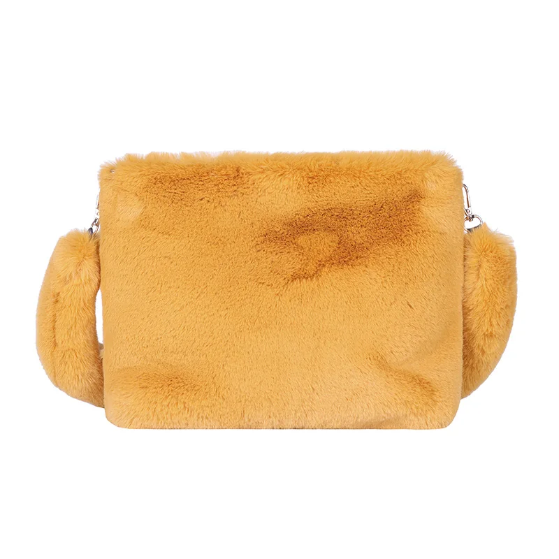 Зимняя мягкая теплая меховая сумка дизайнерская женская плюшевая на плечо