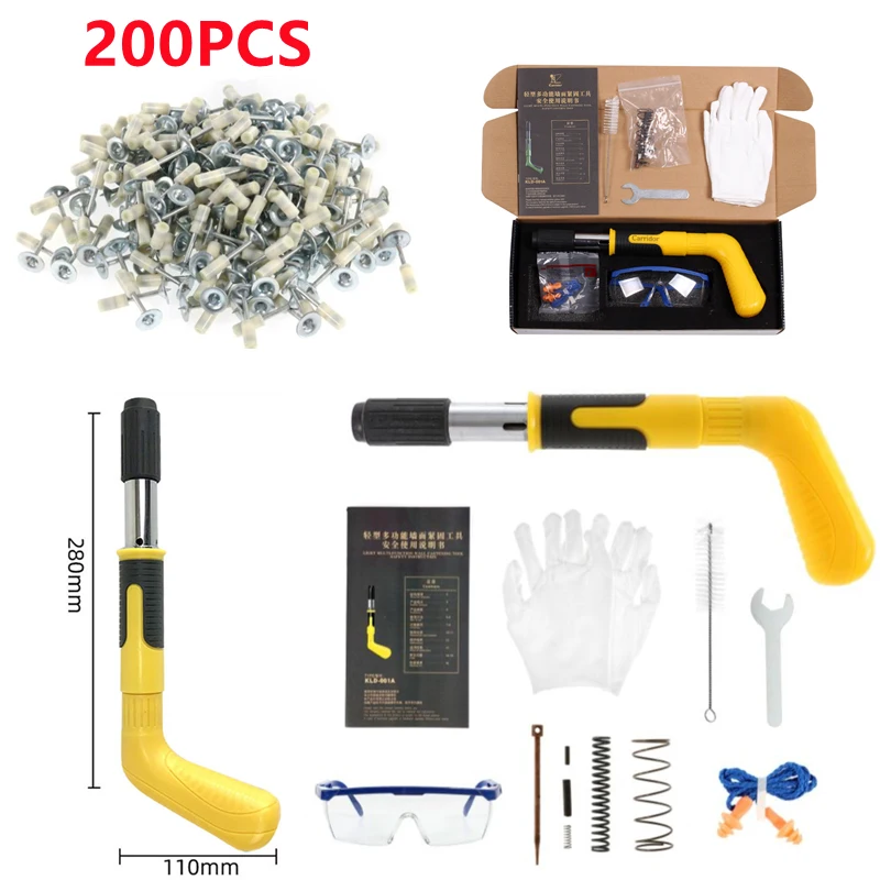 Steel Nails Guns Rivet Tool Brick Wall Anchor Wire Slotting Device Decoration Gun Home Fastener Set Power Tools | Инструменты