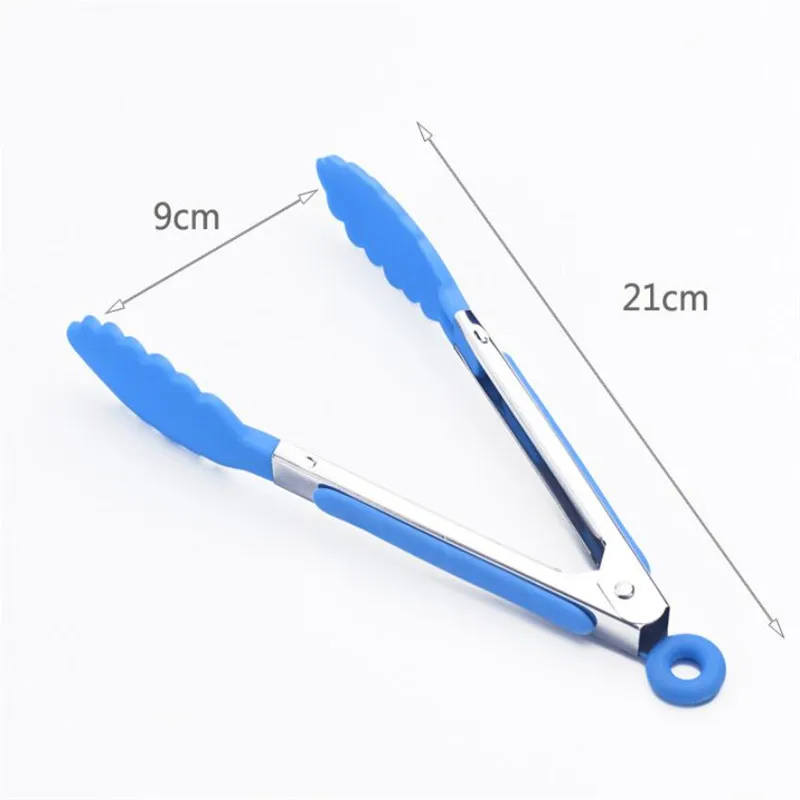 

Silicone Food Tong Stainless Steel Kitchen Tongs Silicone Non-slip Cooking Clip Clamp BBQ Salad Tools Grill Kitchen Accessories
