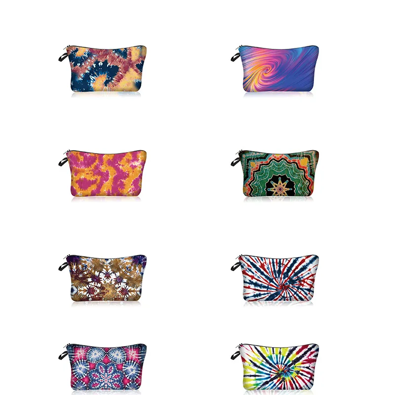

Tie dye Series Cosmetic Storage Bag Makeup Organizers Zipper Bags Portable Wash Bag Travel Handbag