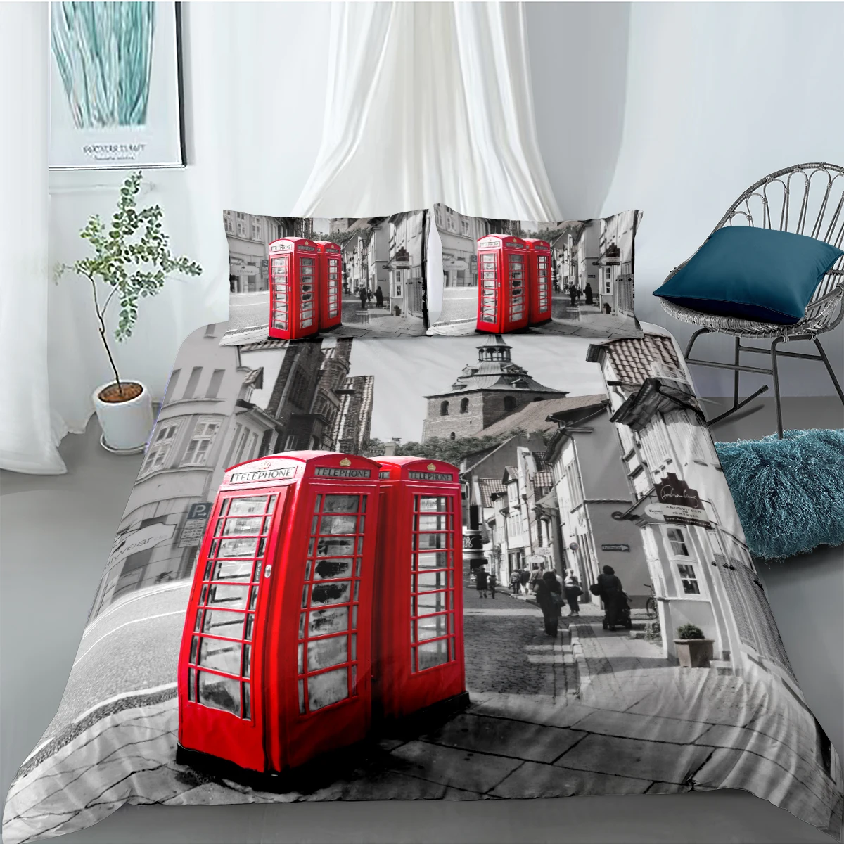 

Комплект постельного белья с пододеяльником и покрывалом