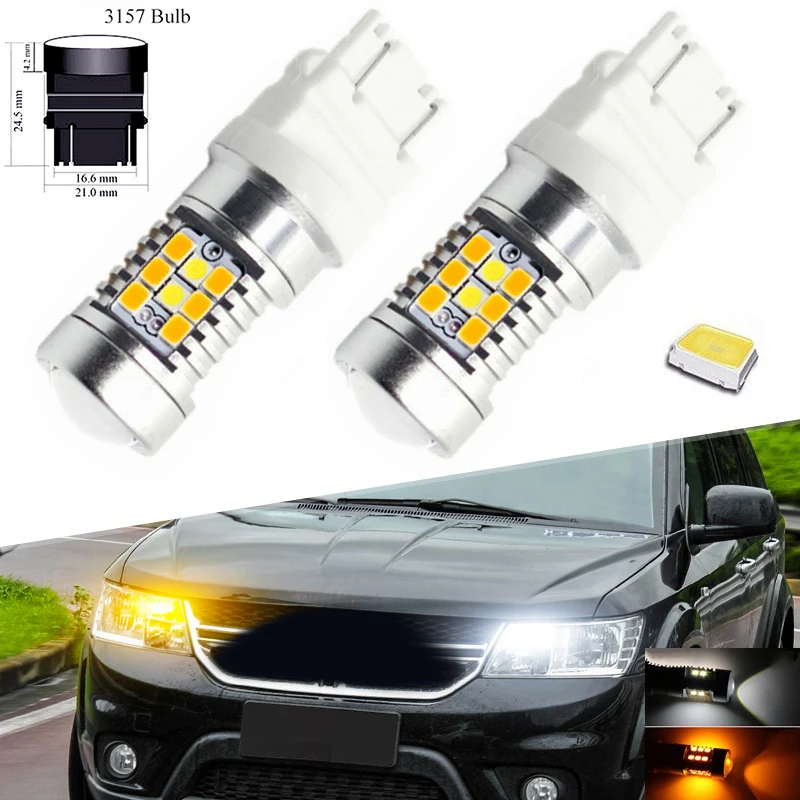 

For Chevy Silverado 1500 1999-2013 2pcs LED Turn Signal Light Bulbs 3000k Amber Turning 6000k White Driving Mode Mayitr