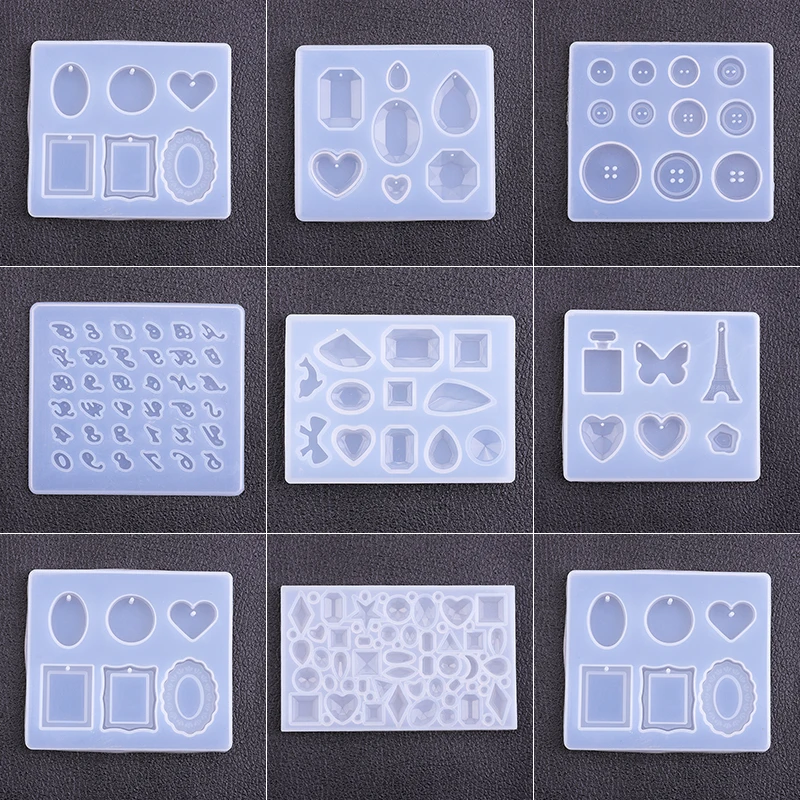 

1PC Pendant Craft DIY Transparent UV Resin Liquid Silicone Combination Molds for DIY Making Finding Accessories