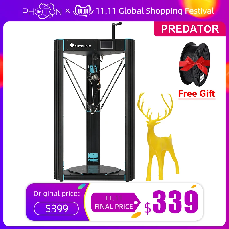 3D принтер Delta Predator большой размер сборки с Anycubic автоматическим выравниванием