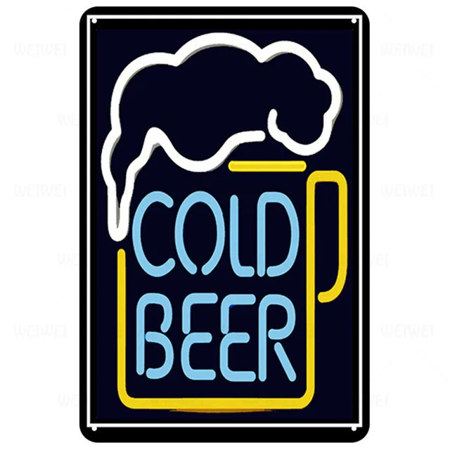 Флуоресцентный жестяной знак для бара