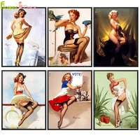 vintage sexy woman girl model nordic poster old fashion wall art canvas painting wall pictures for living room home unframed