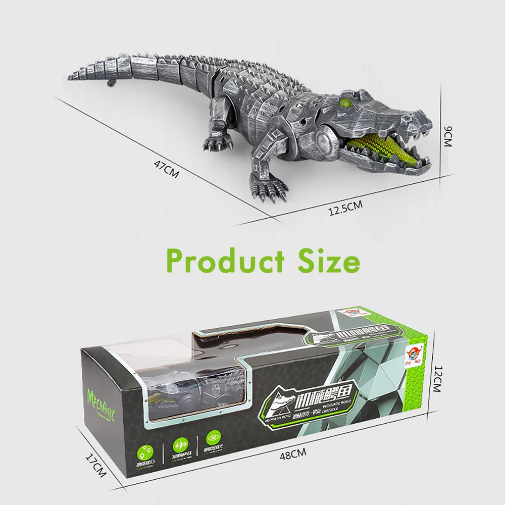 2020 New RC Animal Toy Crocodile Smart Crawl Simulation Really Sound Light Eyes Remote Control Models Kids Toys | Игрушки и хобби