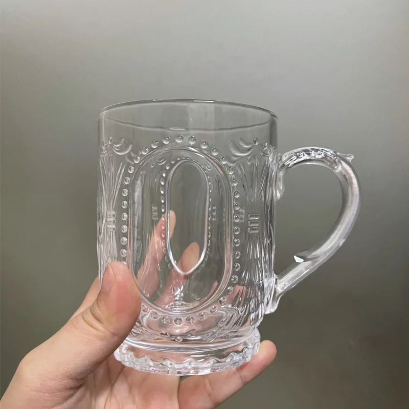 Ins в европейском стиле Чашка Сока рельеф Французский роскошный Стекло чашка с