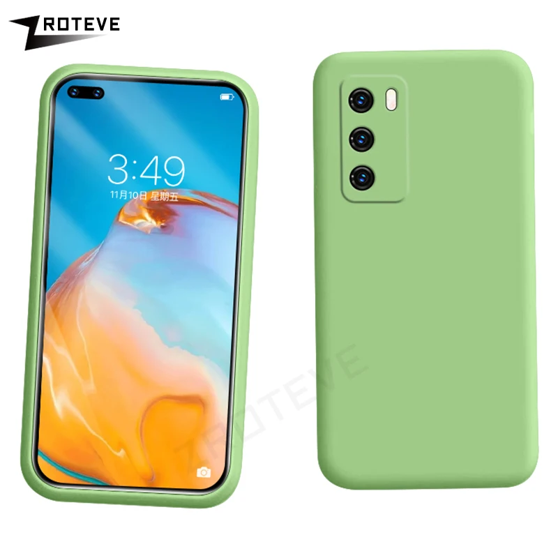 Жидкий силиконовый чехол для Huawei P40 Pro P30 Lite мягкий E 5G 4G P20 Pro|Бамперы| |