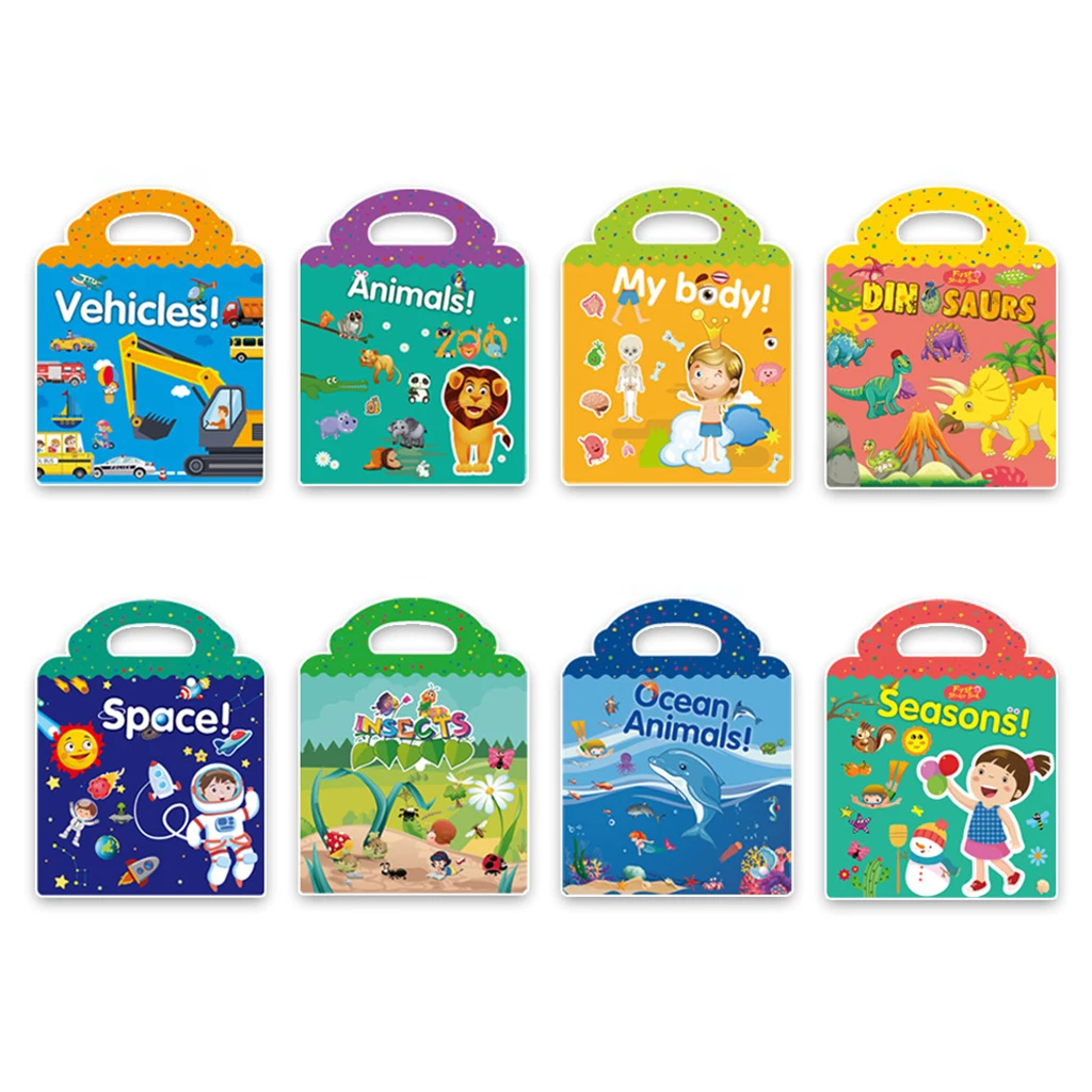 

Cartoon Kids Stickers Book Children Window Clings Puzzle Game Activity Book Learning Toys Birthday Gifts Age 3-8 Years