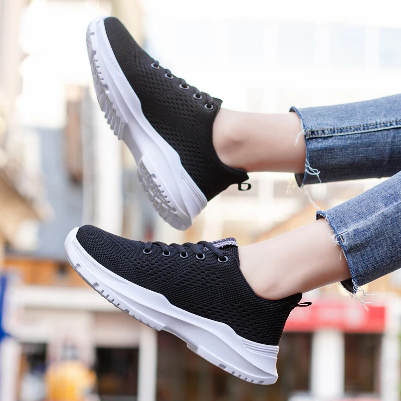 

2021 Women Summer Casual Shoes Sports Sneakers With Rubber Sole Mesh Comfortable Breathable Light Walking Runing Female Footwear