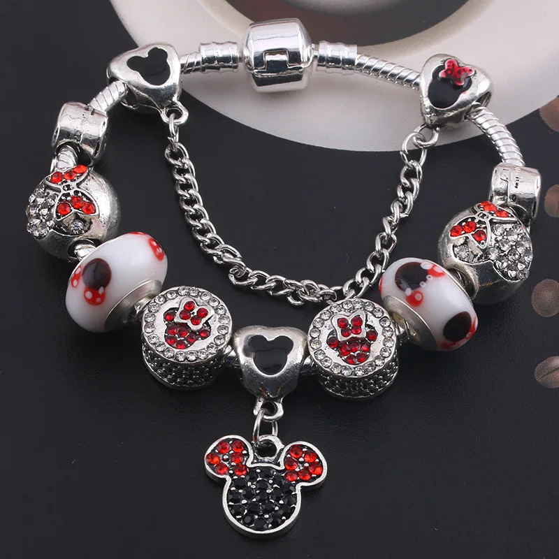 Дисней детская одежда с рисунком из мультфильмов Микки Маус Для женщин браслет