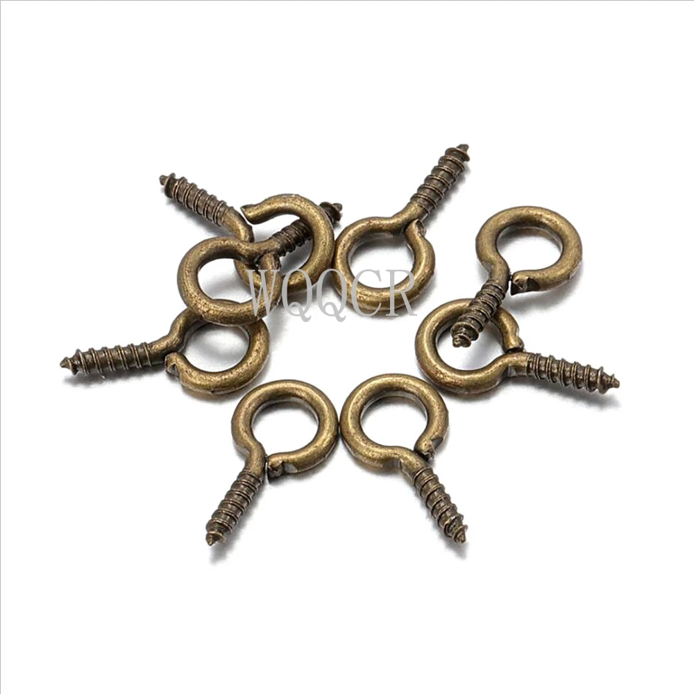 Маленькие крошечные мини-штифты Eyepins крючки петли винтовые резьбовые золотые
