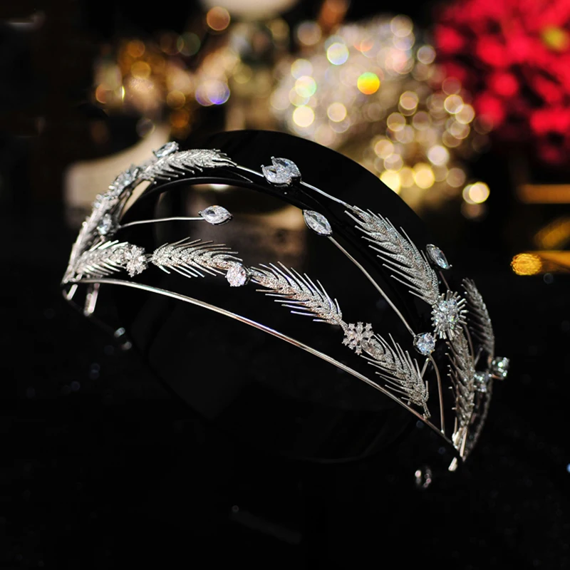 Свадебный ободок для волос HIMSTORY свадебный аксессуар с украшением в виде короны