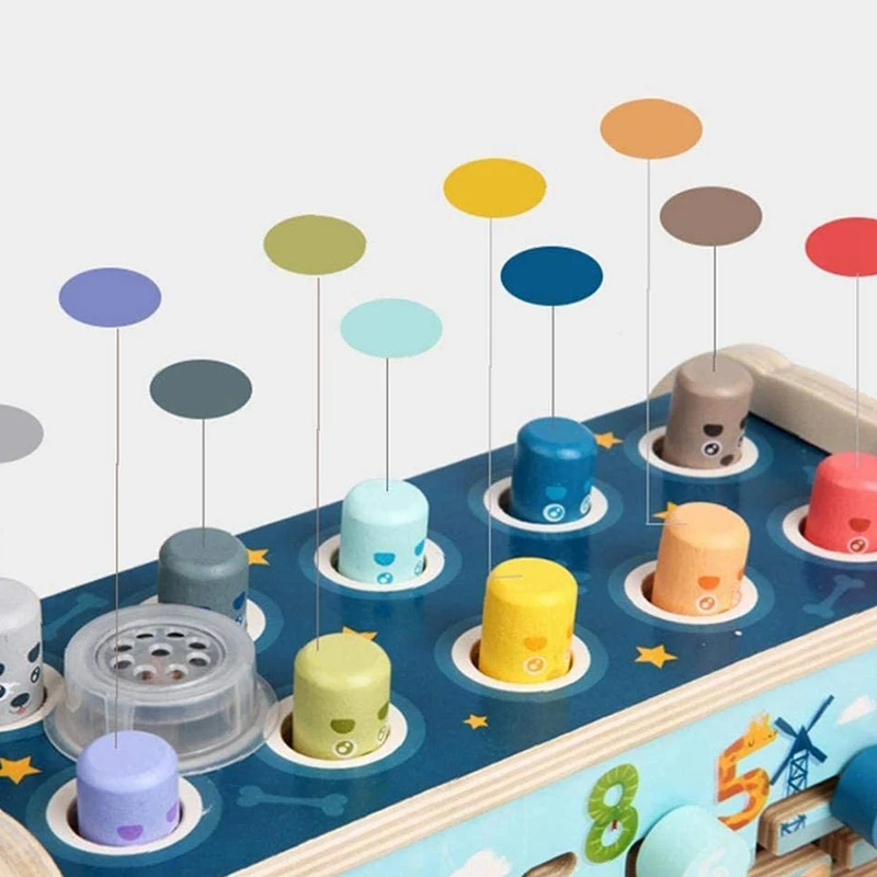 

Hand Knock Piano Xylophone Wooden Kids Toy Animal Dog 8 Different Tones with Music Early Education Gift for Kids