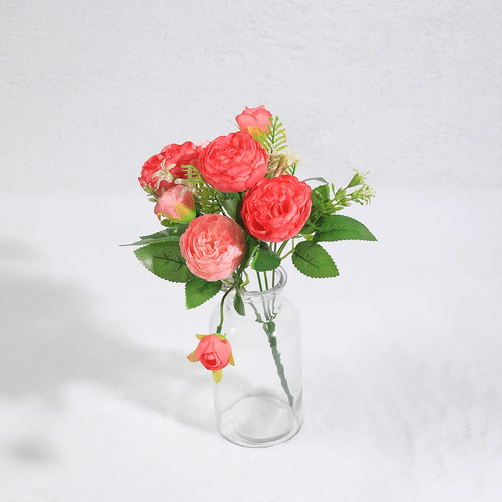 

2021 Silk Fake Flower Bouquet Artificial Peony Decoration for DIY Home Garden Wedding