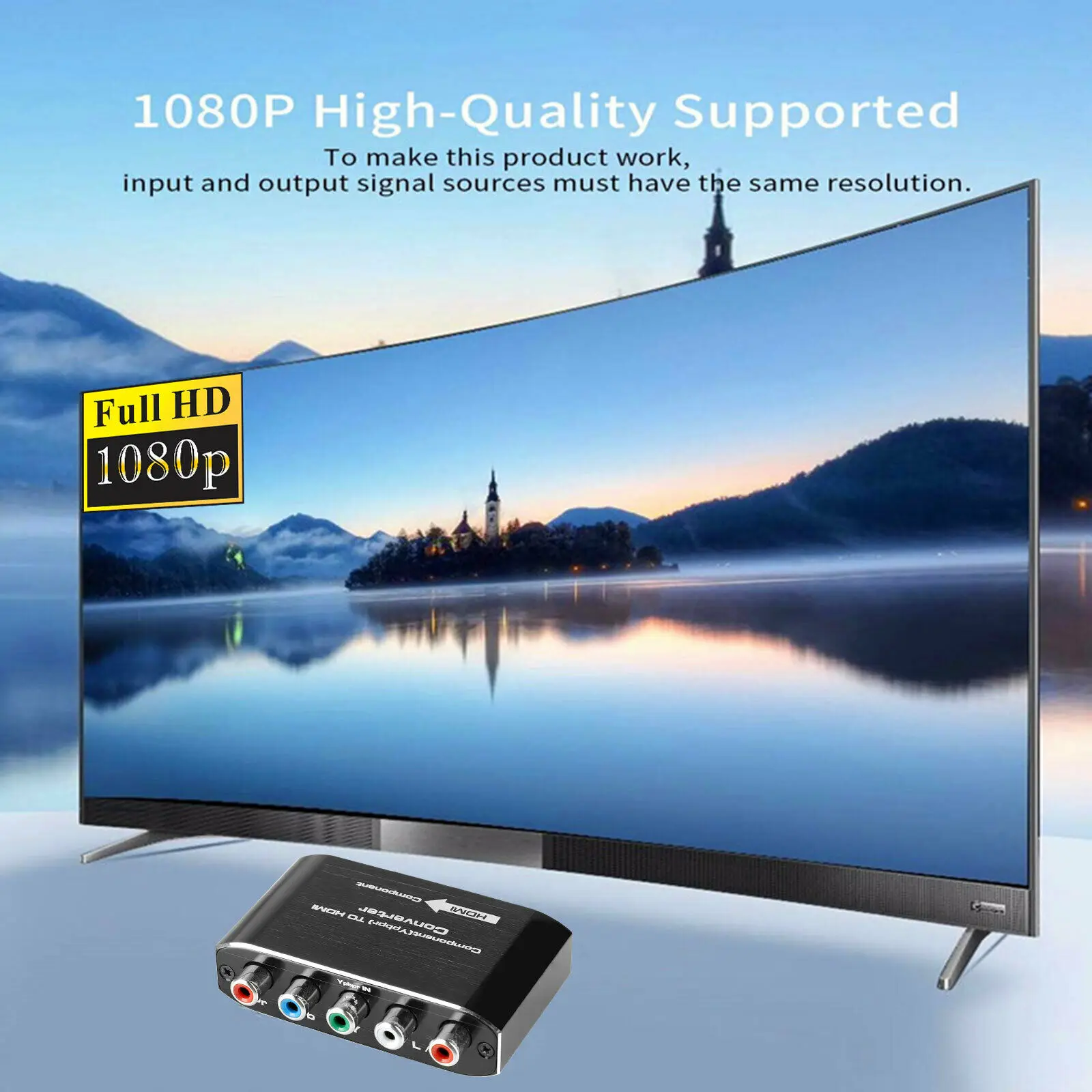 Component RGB RCA VGA to HDMI AV Converter Adapter Box for VHS DVD PS2 Xbox Wii | Компьютеры и офис