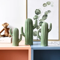 nordic style creative ceramics cactus ornaments living room desktop decorative simulation green plant figurines home decoration
