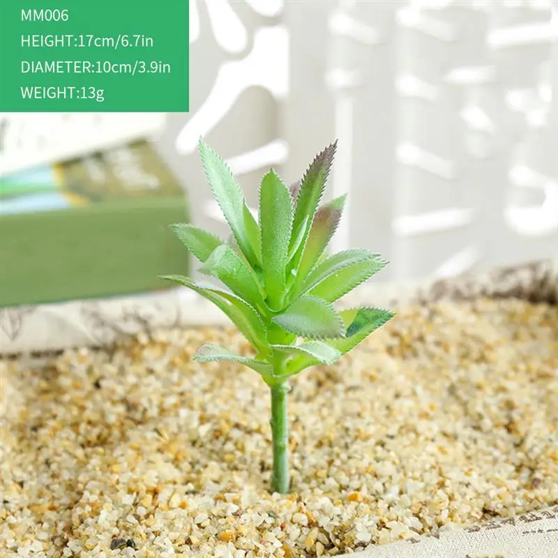 

12PCS Artificial Plants Succulents Fake Plastic Mini Decoration Realistic Faux Flocking Unpotted Home Decoration Accessories
