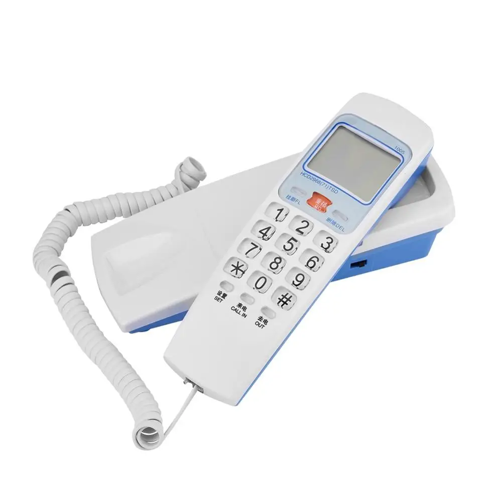 White FSK/DTMF Определитель номера Телефон проводной телефон большая кнопка стол положить стационарный модный удлинитель для телефона домашний настенный телефон - Цвет: White