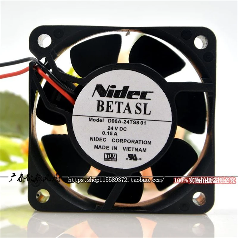 Новый оригинальный D06A-24TS8 01 24V 0.15A 6025 6 см в форме ручки с двумя шарами 2-проводной инвертор ультра-тихий вентилятор охлаждения