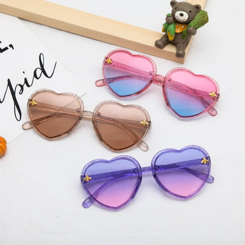 Heart Kids Sunglasses Children Retro Cute Cartoon Bee Pink Sun Glasses Frame Girls Boys Baby Eyeglasses Fashion New Trends |