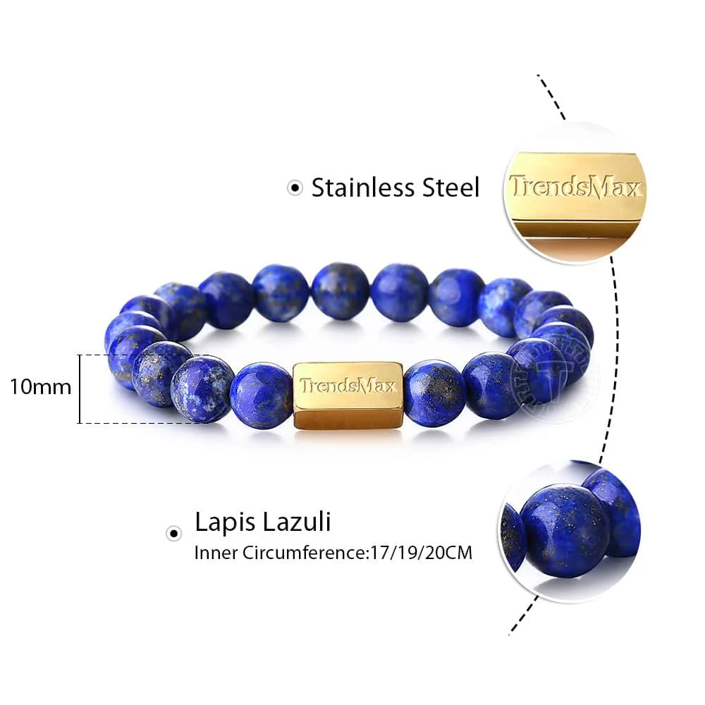 05 Lapis Lazuli 10 мм растягивающийся браслет из натурального камня с бусинами для мужчин и женщин, серебро 925 пробы, камень лавы, Орел, тигровый глаз, эфирное масло, гравировка, подарок TBB016 - Цвет камня: 05 Lapis Lazuli