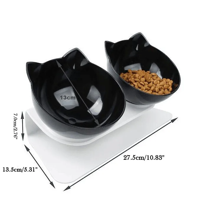 

Non-slip Cat Bowls Double Pet Bowls With Raised Stand Pet Food And Water Bowls For Cats Dogs Feeders Pet Products Cat Bowl