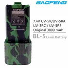 Портативная рация Baofeng 3800 мАч, аккумулятор, аккумулятор, перезаряжаемый литий-ионный аккумулятор для двухсторонней радиосвязи UV5RA UV5R UV5RE Plus F8 + Любительское радио