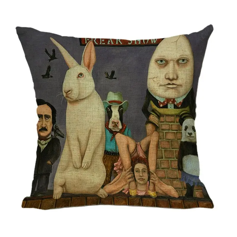 Ушастый кролик в очках слон панда птица змея животные подушки 45*45 см домашний