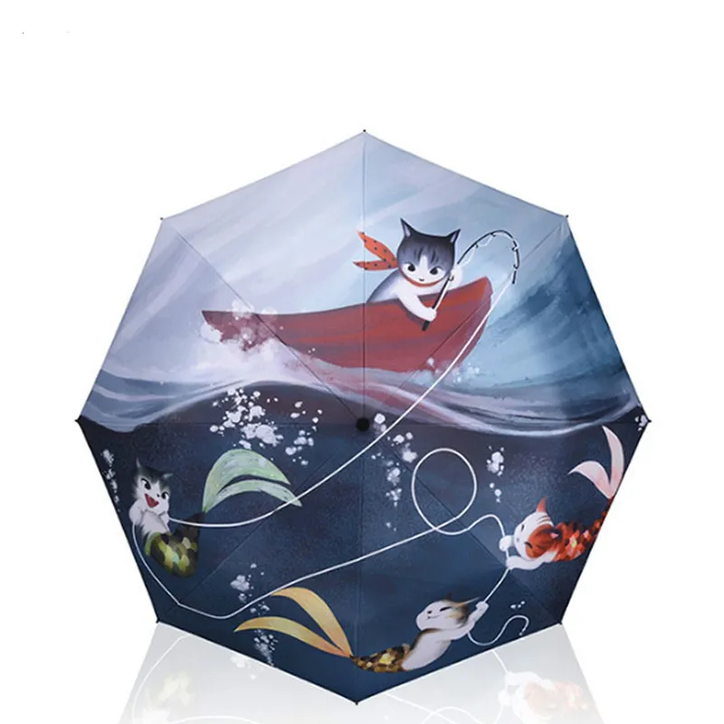 Mini Pocket Umbrella Women 3 Folding Sun Windproof Sunny Rainy Manual Umbrellas Vera Bradley Rain Gear 60U0043 | Дом и сад