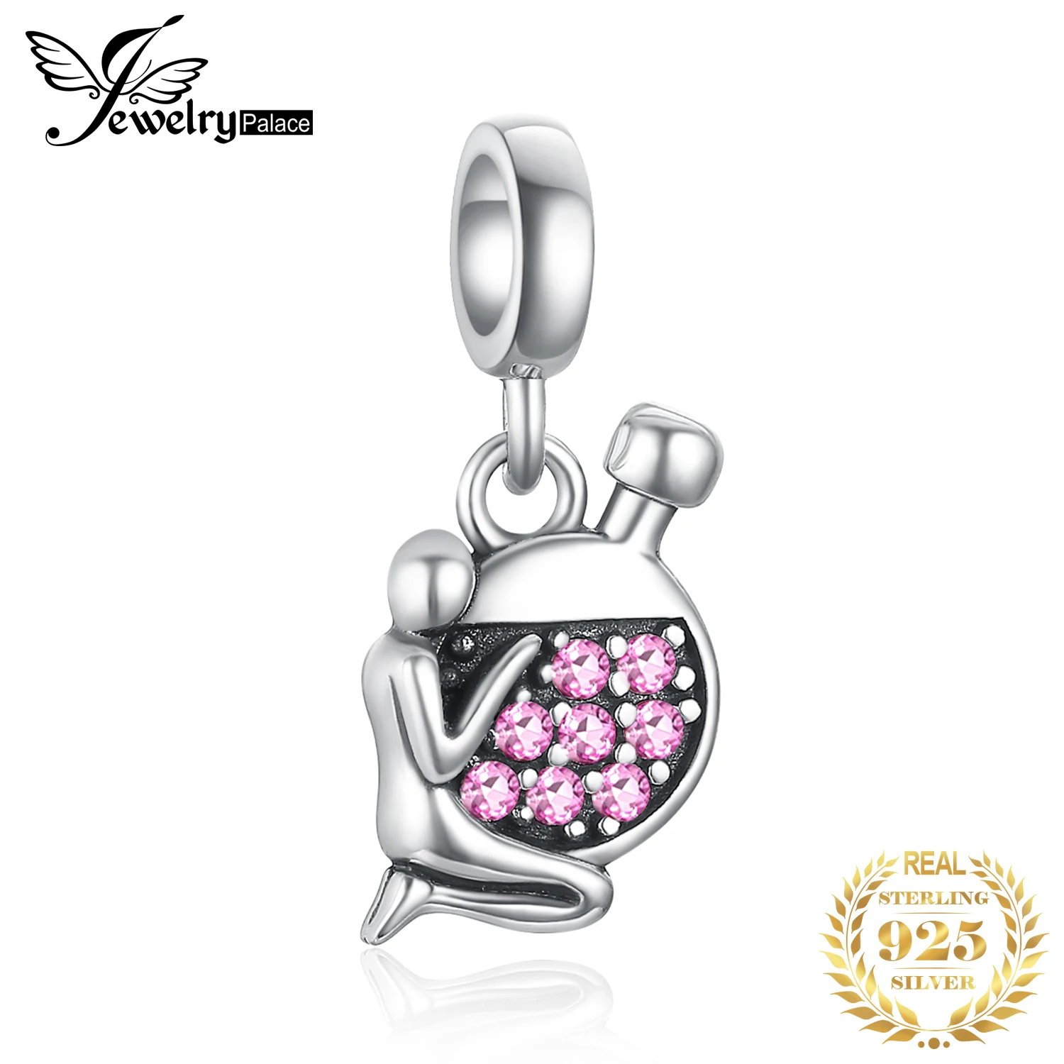 JewelryPalace 925 пробы серебро Духи Lover создано розовый сапфир бусины Шарм Fit Браслеты Новая горячая Распродажа для Для женщин