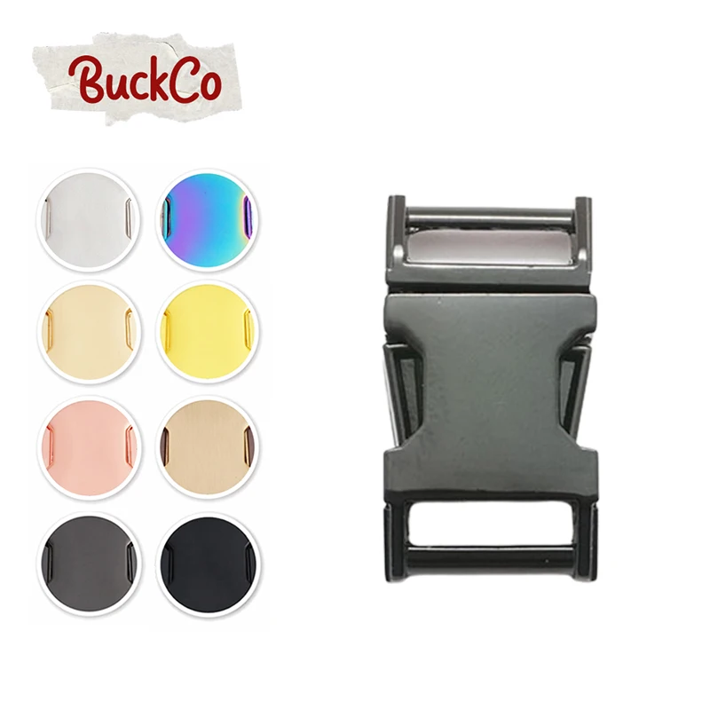 15 мм черный (металлическая пряжка + Регулируемая D-образное кольцо металлическая