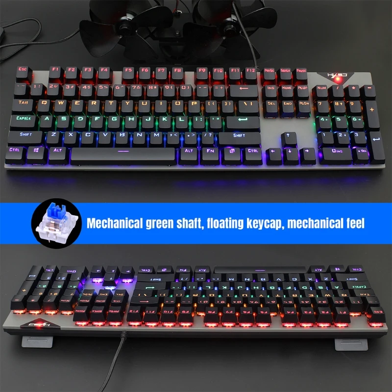 

104 keys RGB Luminous Mechanical Gaming Keyboard and Backlit Mouse Combo USB 6400 DPI Gifts for Boys Girls Adults